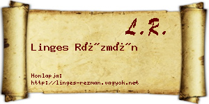 Linges Rézmán névjegykártya